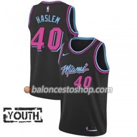 Camiseta Niños NBA Miami Heat Udonis Haslem 40 2018-19 Nike City Edition Negro Swingman
